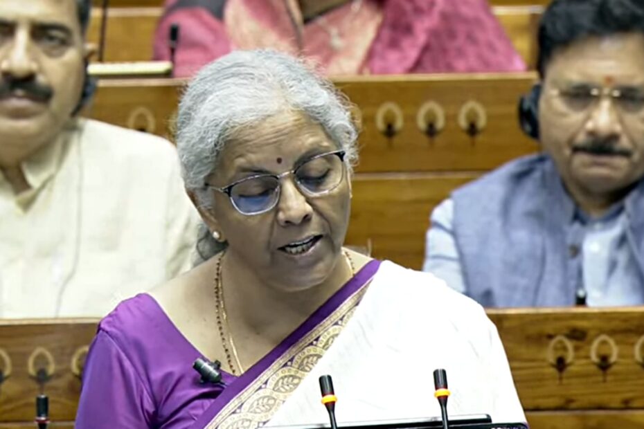Nirmala Sitaraman delivering speech